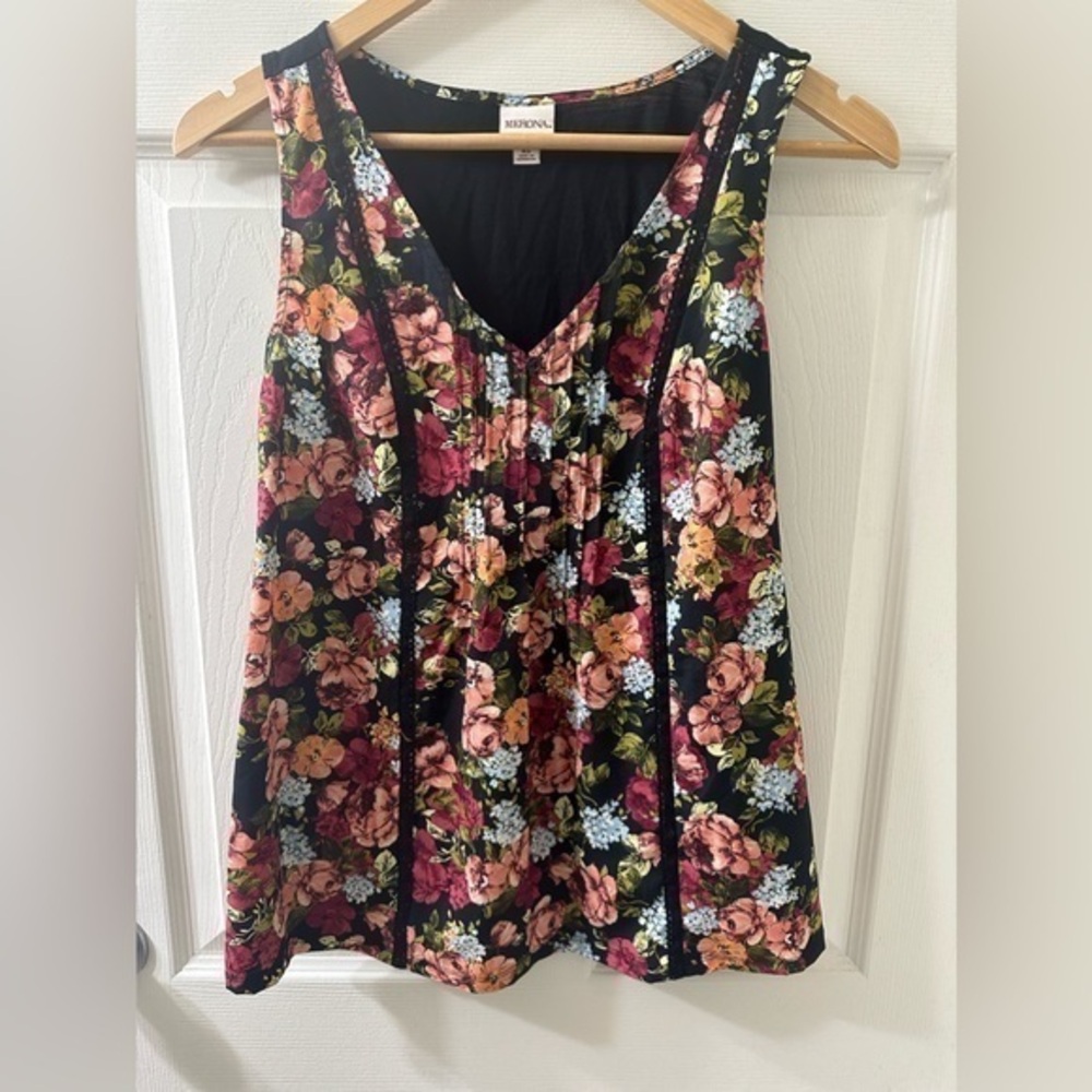 Merona Floral Pleated Tank Top Size XS